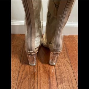 Thigh High Clear PVC Boots - Size 8.5